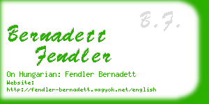 bernadett fendler business card